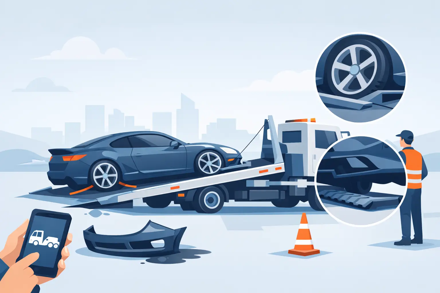 Read more about the article 低底盤車拖吊注意事項，從通報、上板到運送避開保險桿底盤輪圈二次受損的現場風險
