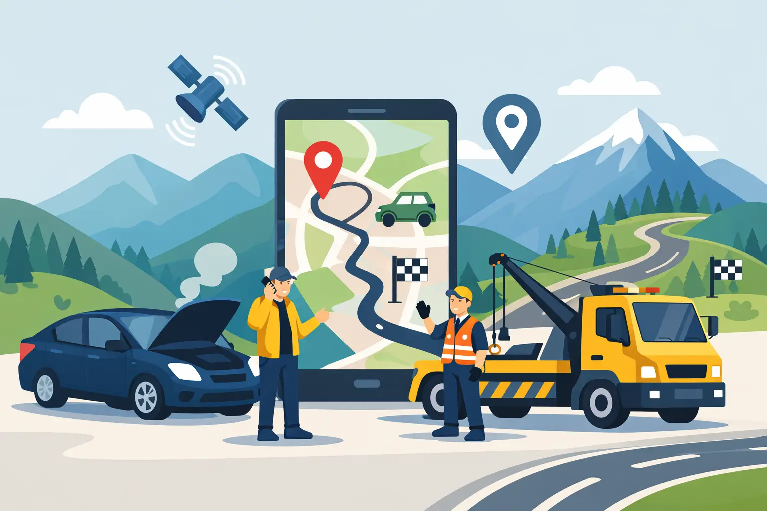 Read more about the article 山區拋錨救援怎麼叫？定位、車況、目的地一次說清楚，拖車才能安全進場處理