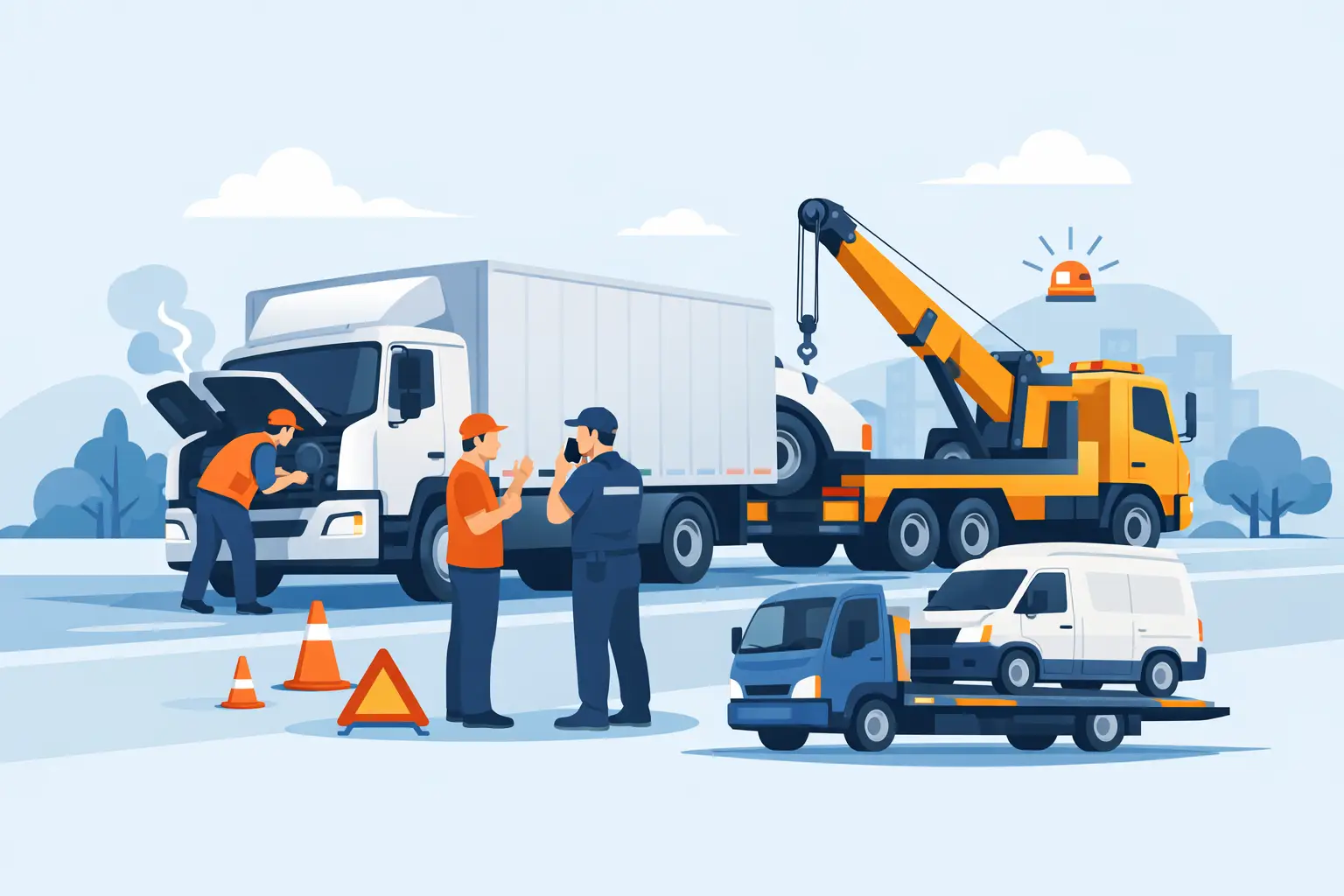 Read more about the article 貨車道路救援怎麼叫？故障事故與載貨拖吊通報重點一次看懂避免二次損壞