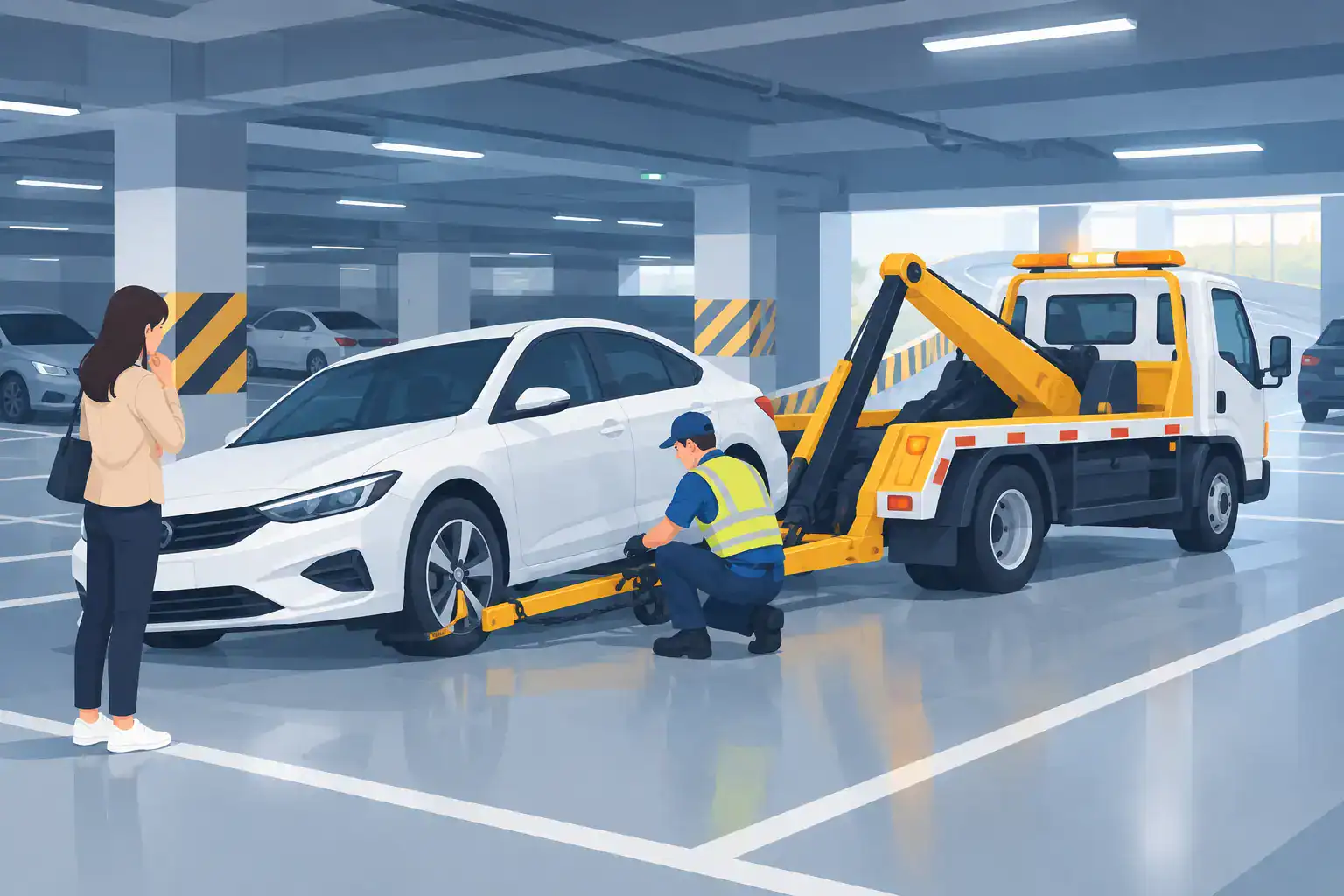 Read more about the article 地下停車場車輛如何救出？桃園車主遇故障事故的拖離判斷流程