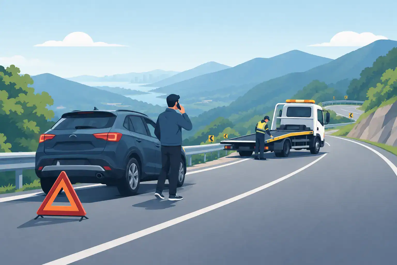 You are currently viewing 山路煞車失靈求援方法，下坡失控後的安全停車與拖吊處理